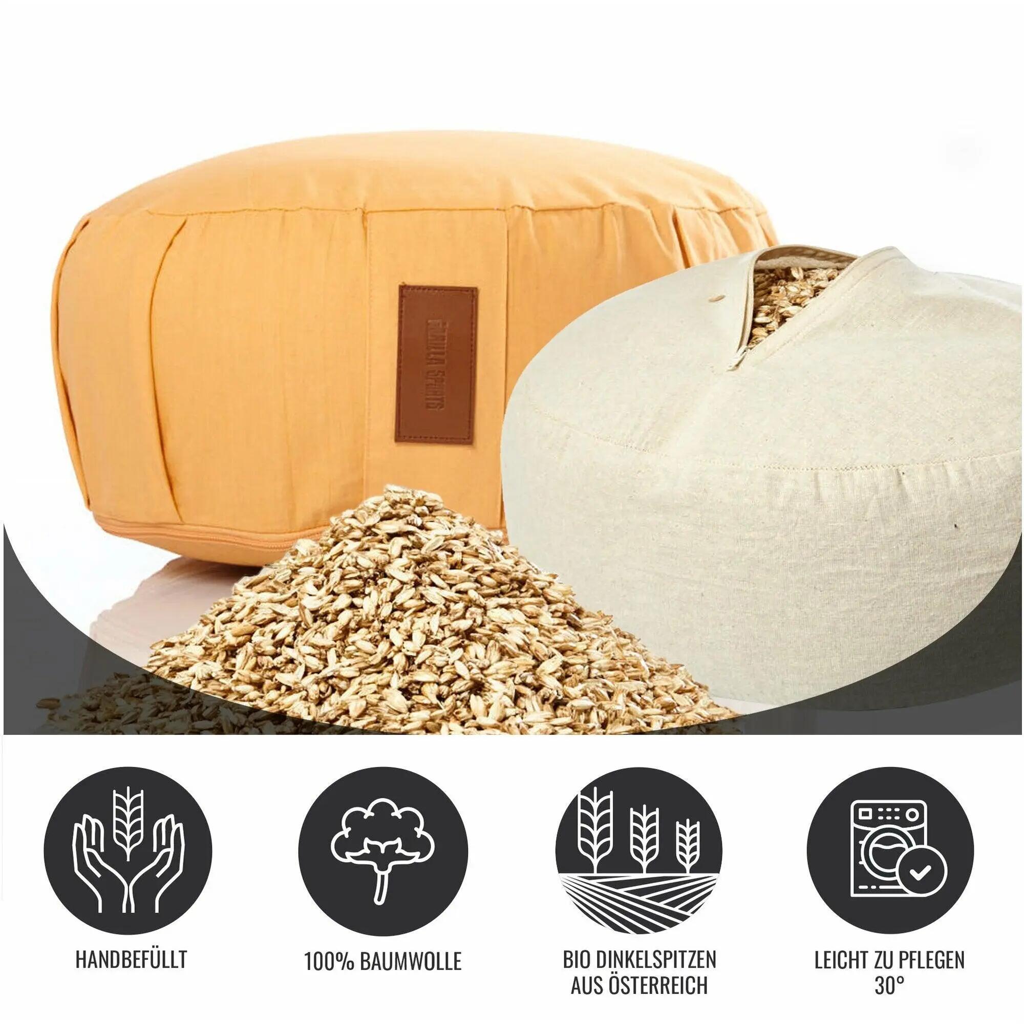 Zafu Gorilla Sports coussin de méditation coton jaune 12/15