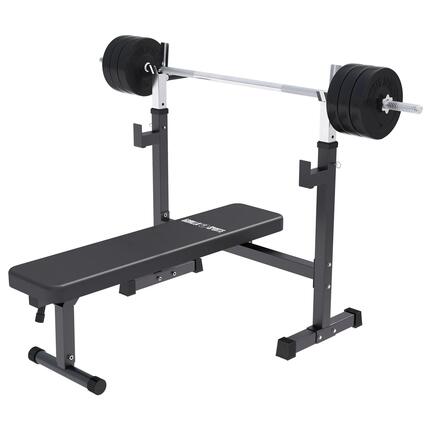 Hantelbank mit Gewichten - mit Ablage, Klappbar, 40/70/100 kg Set, Kraftstation
