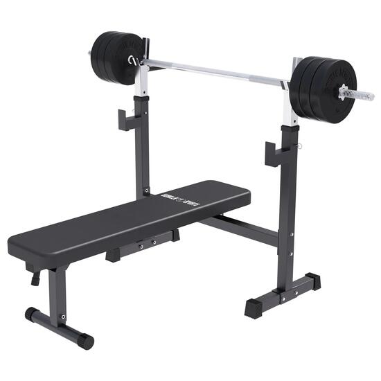 Hantelbank mit Gewichten - mit Ablage, Klappbar, 40/70/100 kg Set, Kraftstation