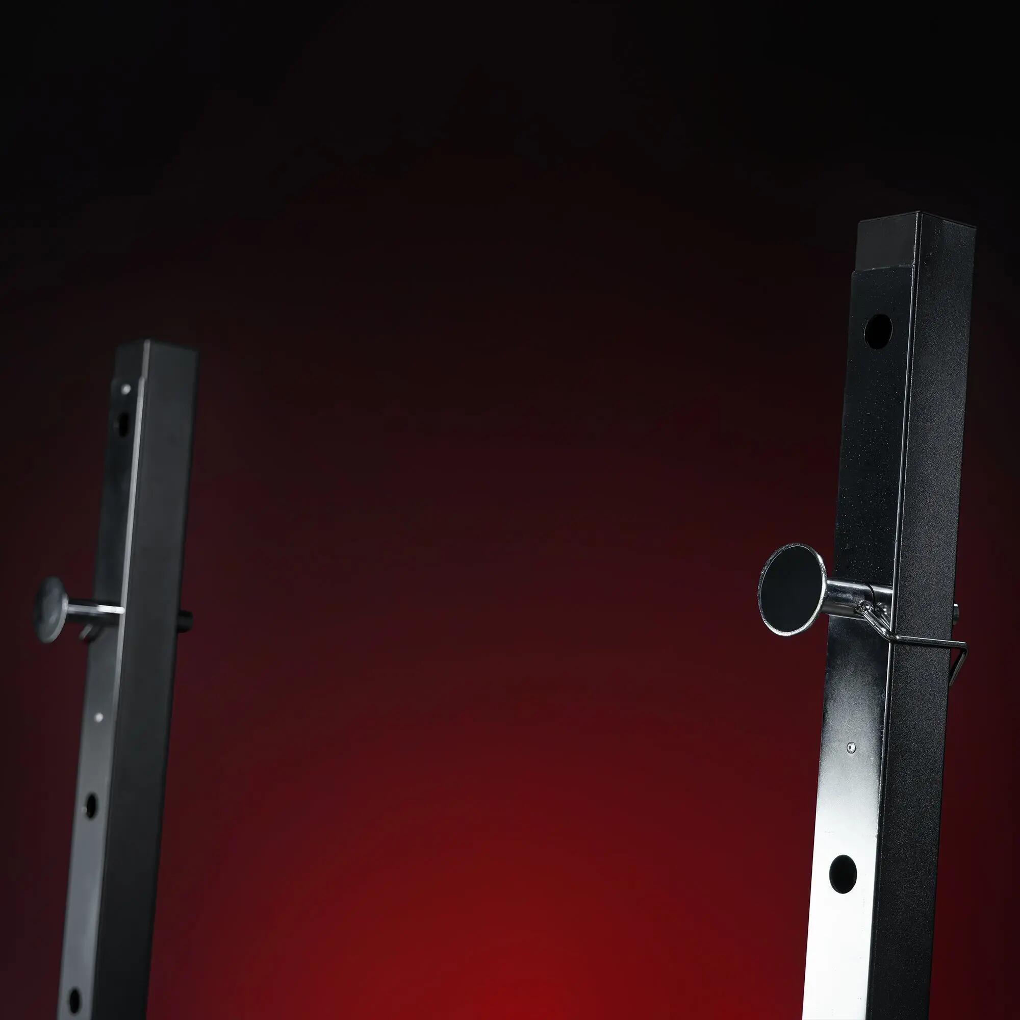Halterbank met Squat Rack - Haltersteunen met 6 standen - Zwart 9/12