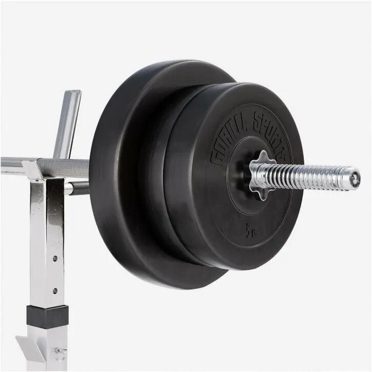 Banc de musculation avec set d'haltères longs 9/9
