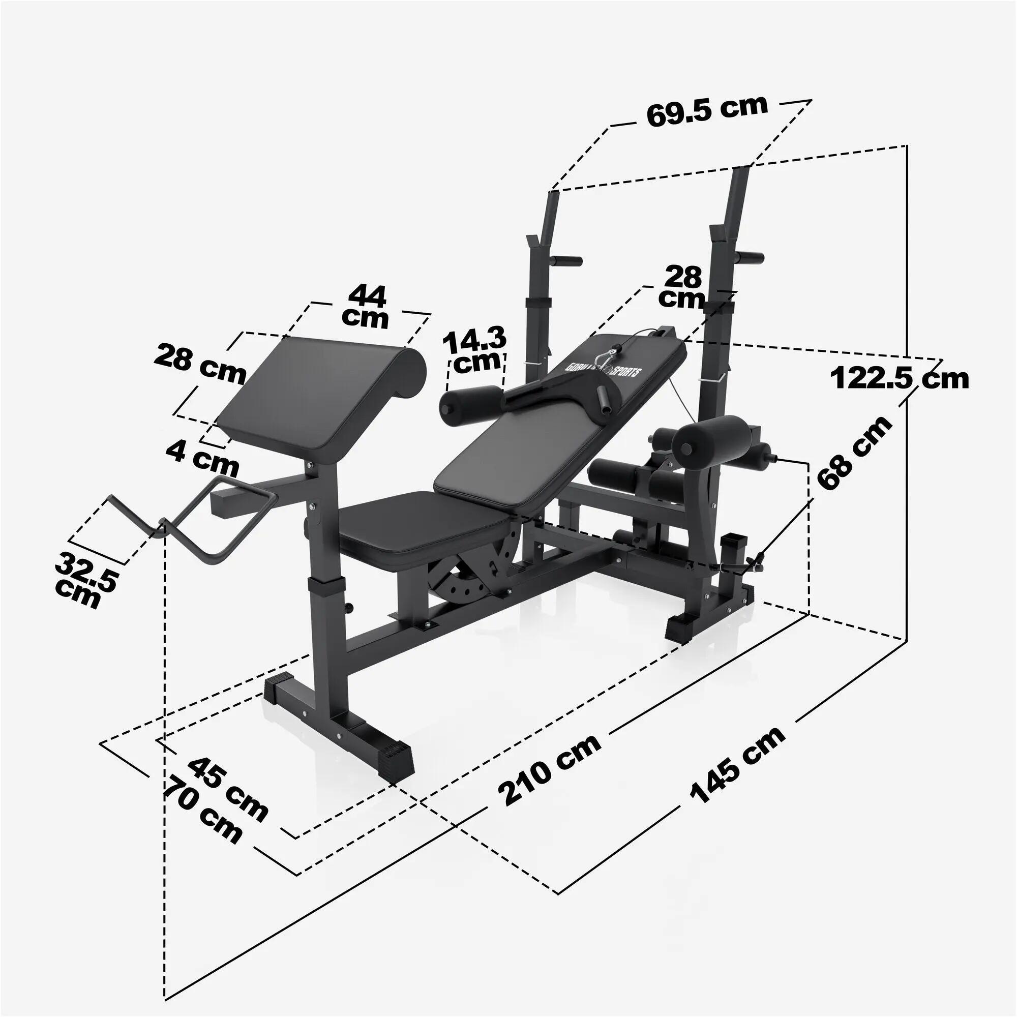 Universele Halterbank Zwart - Verstelbare Fitness Bank - Homegym Bank 9/14