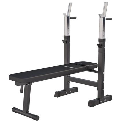 Banc de musculation GORILLA SPORTS pliable acier 200 kg noir/blanc