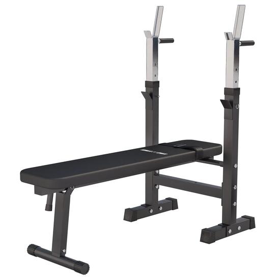Banc de musculation GORILLA SPORTS pliable acier 200 kg noir/blanc