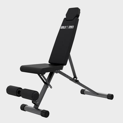 Banc de musculation Gorilla Sports pliable acier 200 kg, cuir PU