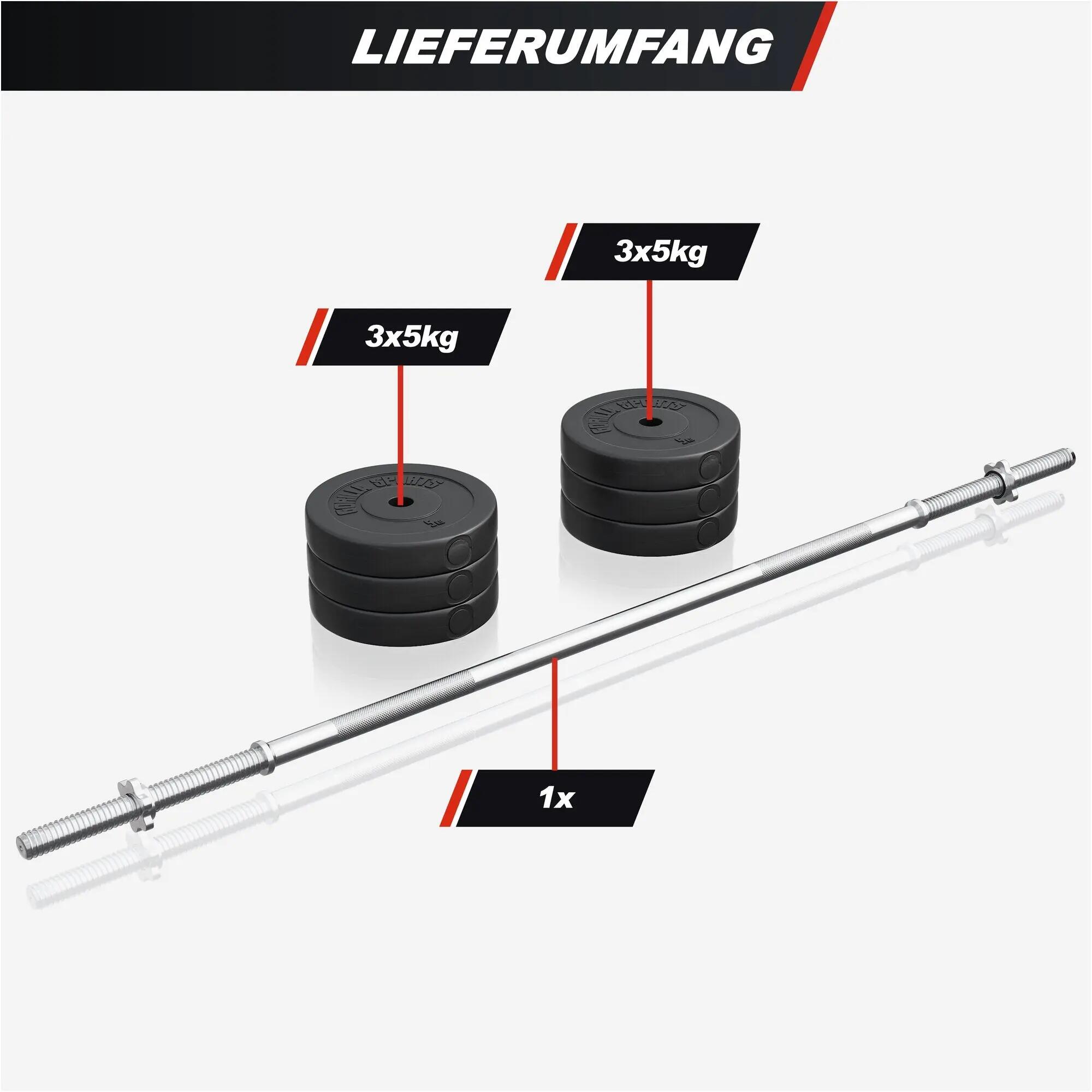 Hantelbank mit Gewichten - mit Ablage, Klappbar, 40/70/100 kg Set, Kraftstation 8/8
