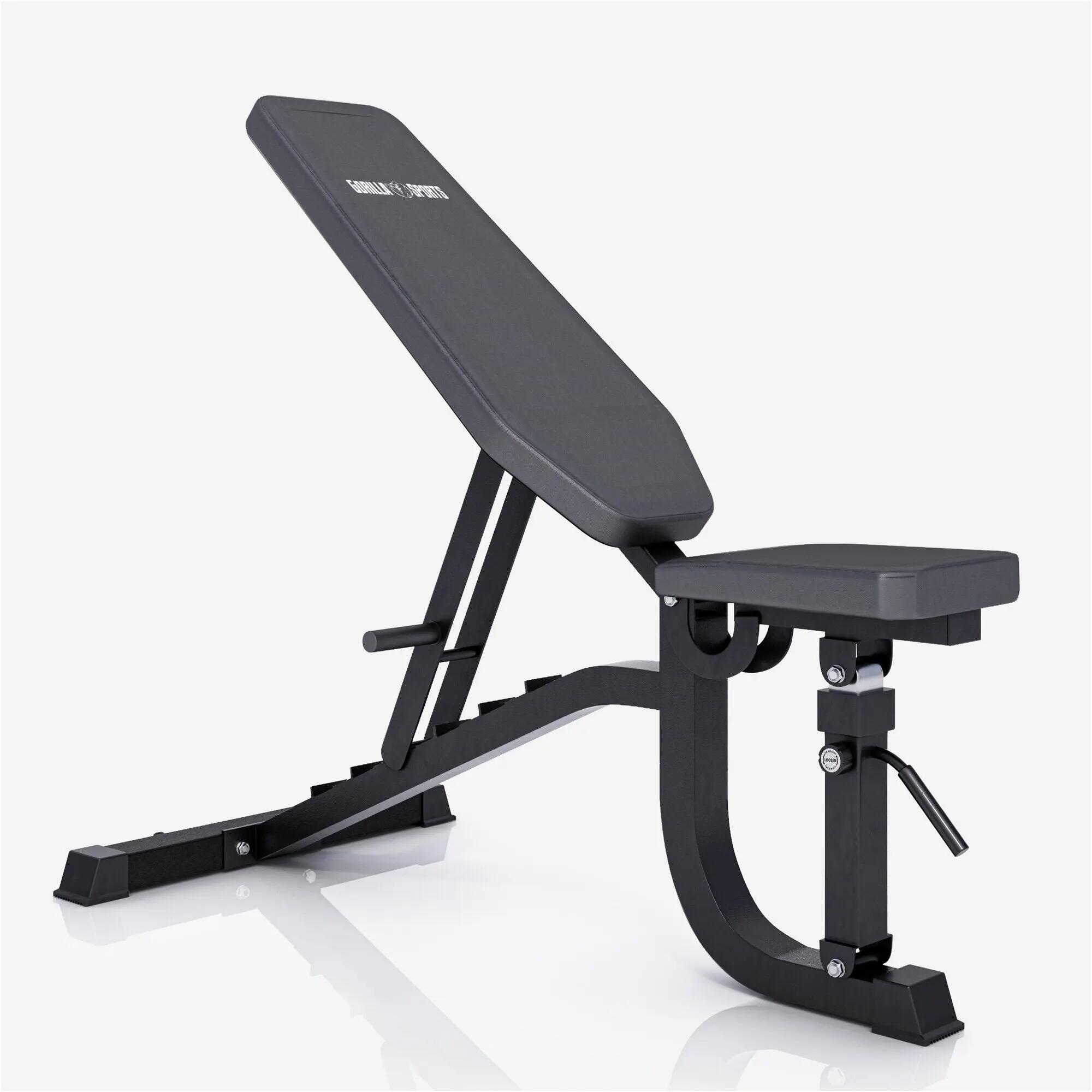 Gorilla Sports Mehrpositions-Hantelbank klappbar aus Stahl 9/13