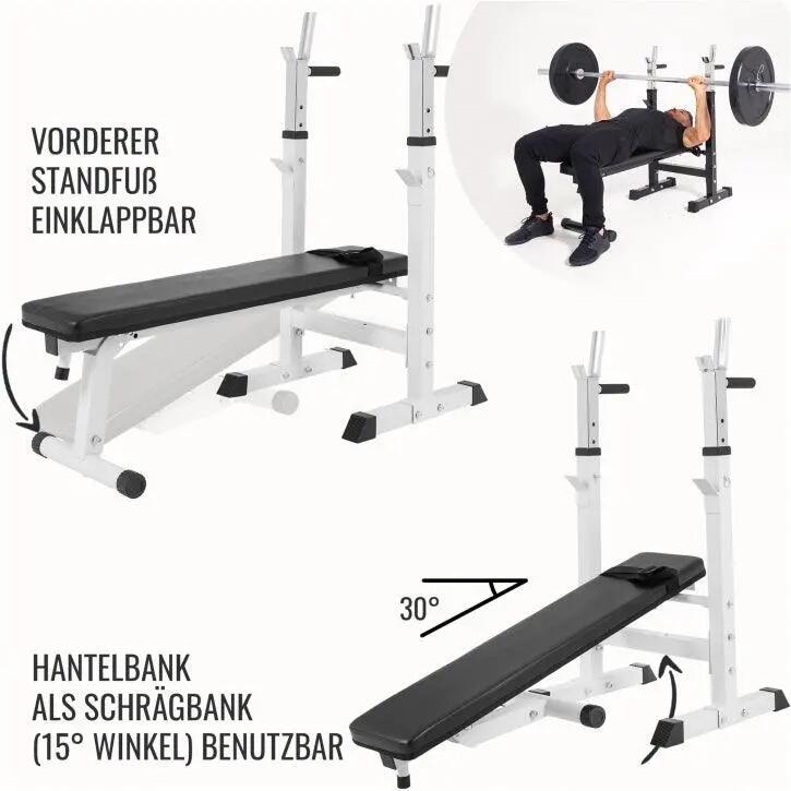 Banc de musculation plat avec set d'haltères 100 KG 6/7