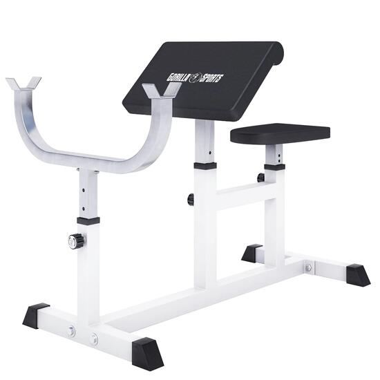 Banc de musculation Gorilla Sports GS007 blanc réglable 200 kg