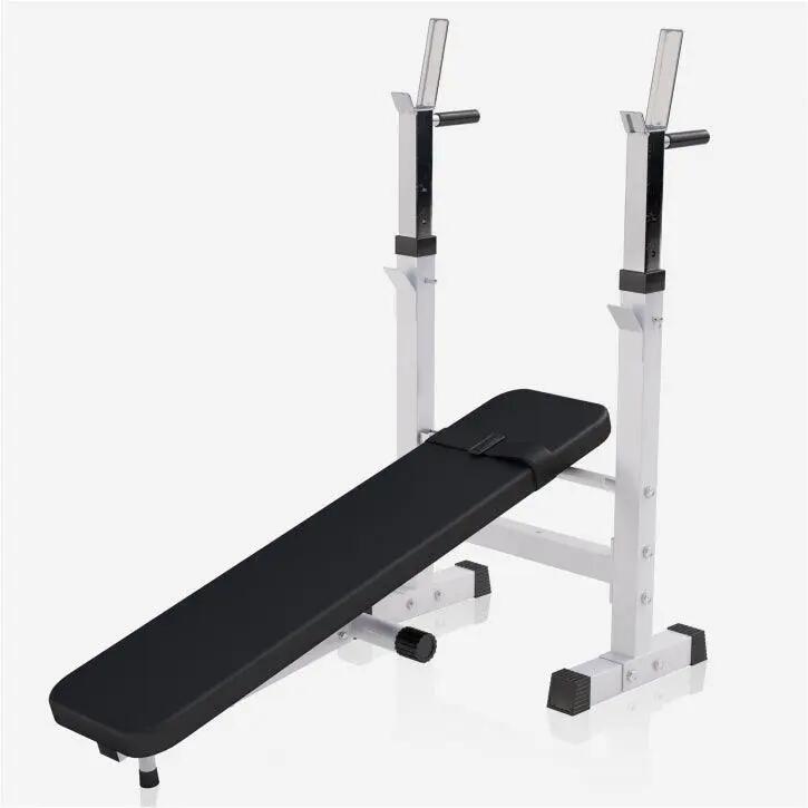 BANC DE MUSCULATION BLANC CLASSIQUE AVEC SET D'HALTERES COMPLET 97,5 KG | MUSCUL 7/12