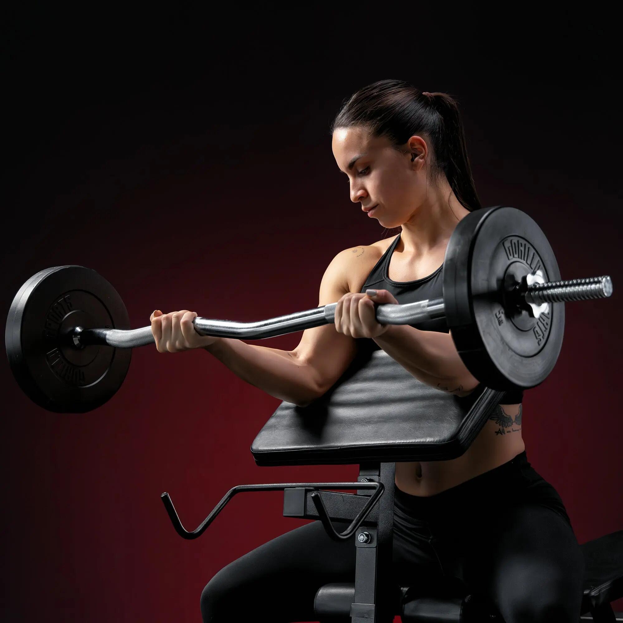 Halterbank met Squat Rack - Haltersteunen met 6 standen - Zwart 7/12