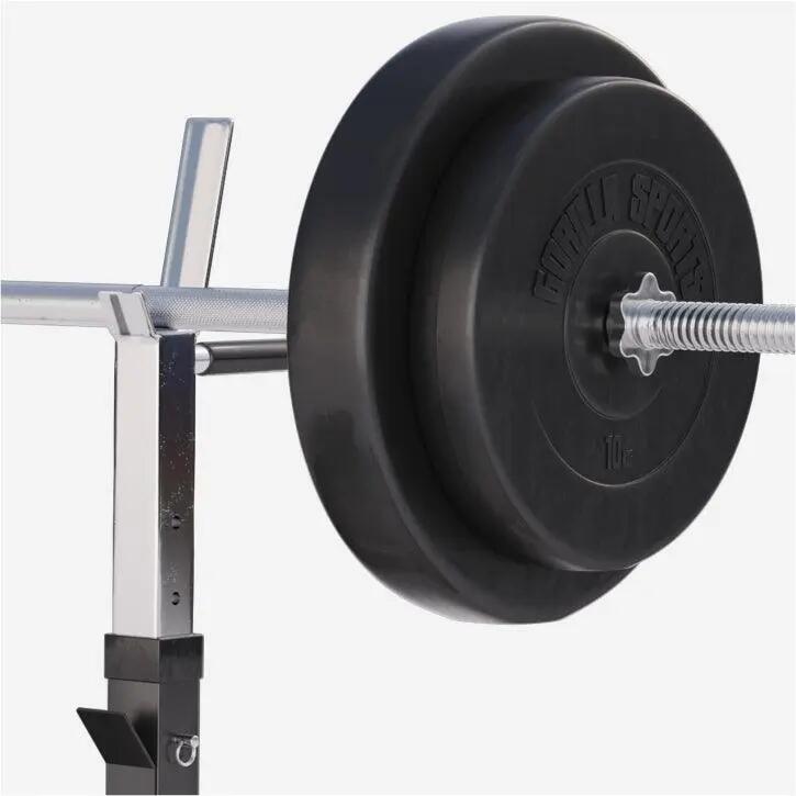 Banc de musculation Gorilla Sports + set d'haltères 97,5 kg noir 8/13