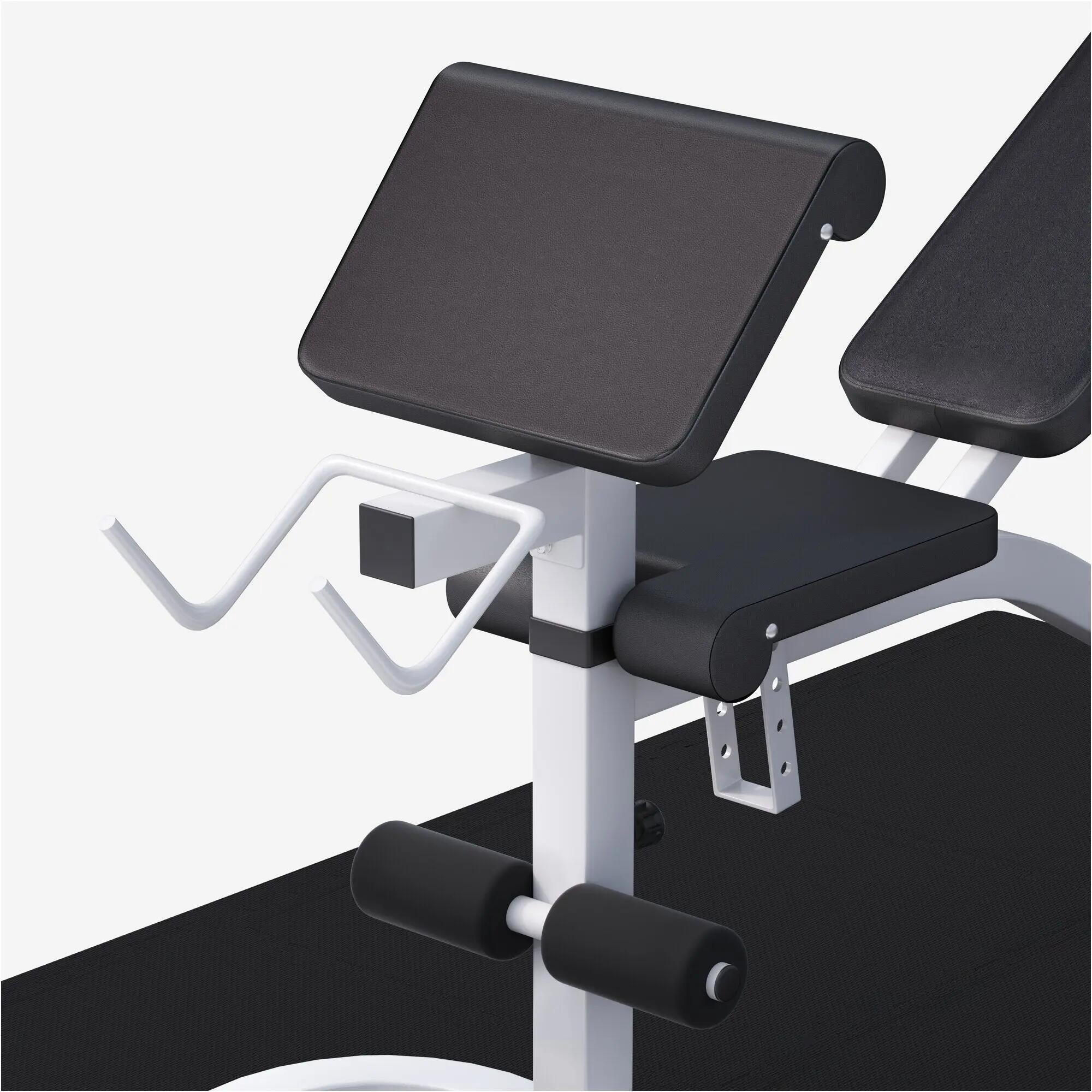 Fitnessbank - halterbank + Halterstangen met gewichten 100 kg 8/9