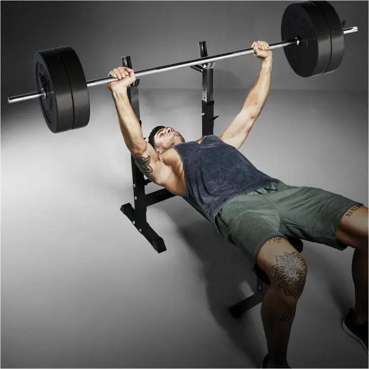 Halterbank zwart met 38 kg halterset - Fitnessbank - Verstelbaar - Halterstang 10/11