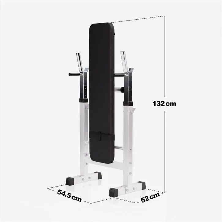 BANC DE MUSCULATION BLANC CLASSIQUE AVEC SET D'HALTERES COMPLET 97,5 KG | MUSCUL 5/12
