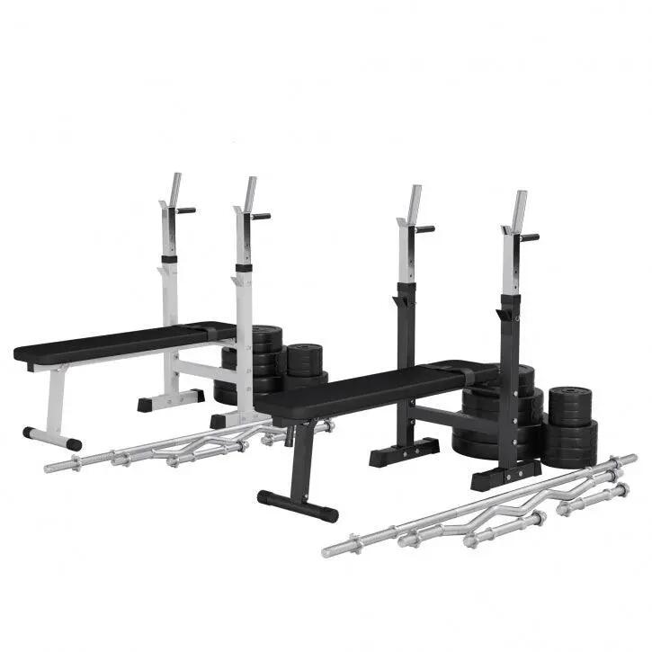 Banc de musculation Gorilla Sports + set d'haltères 97,5 kg noir 13/13