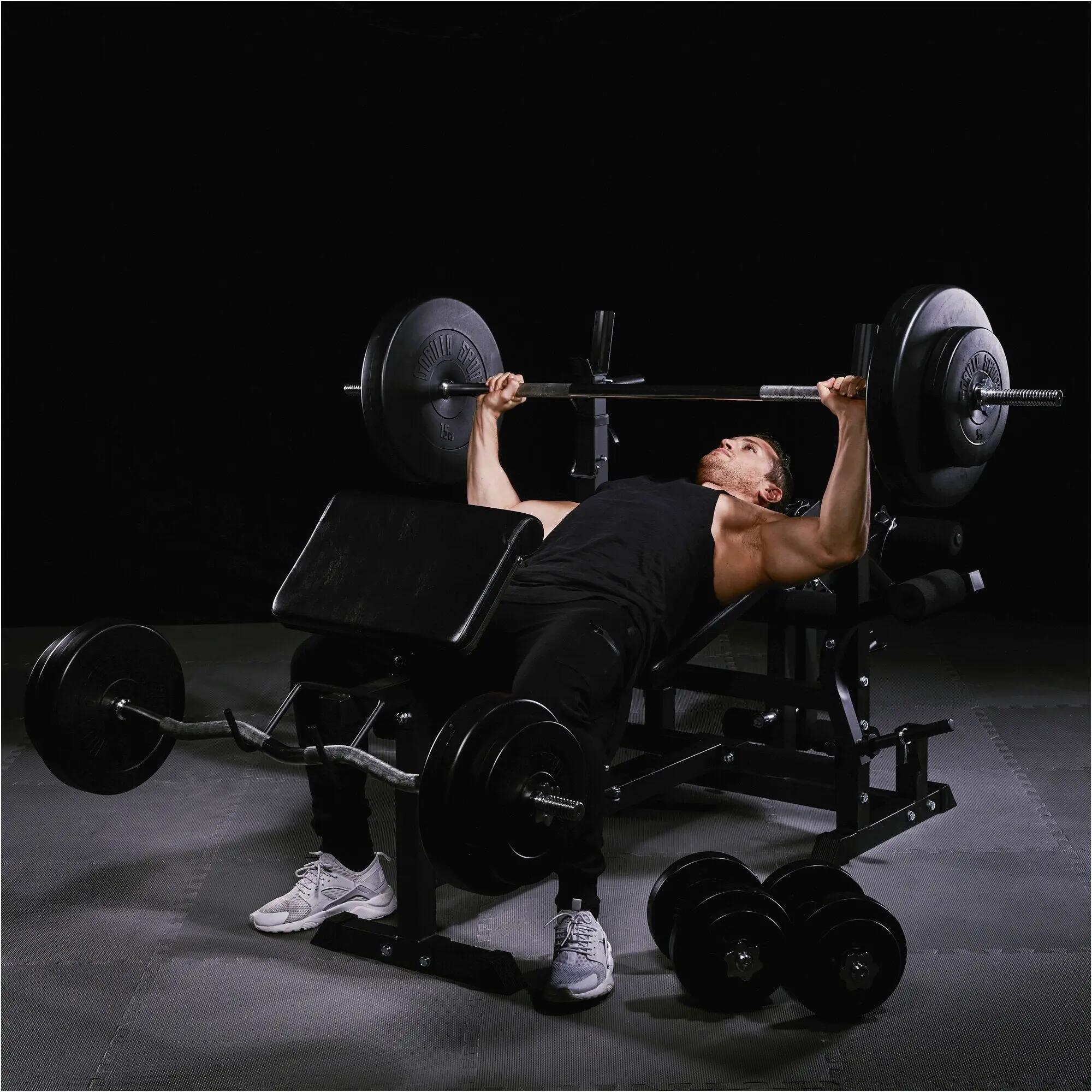 Universele Halterbank Zwart - Verstelbare Fitness Bank - Homegym Bank 13/14