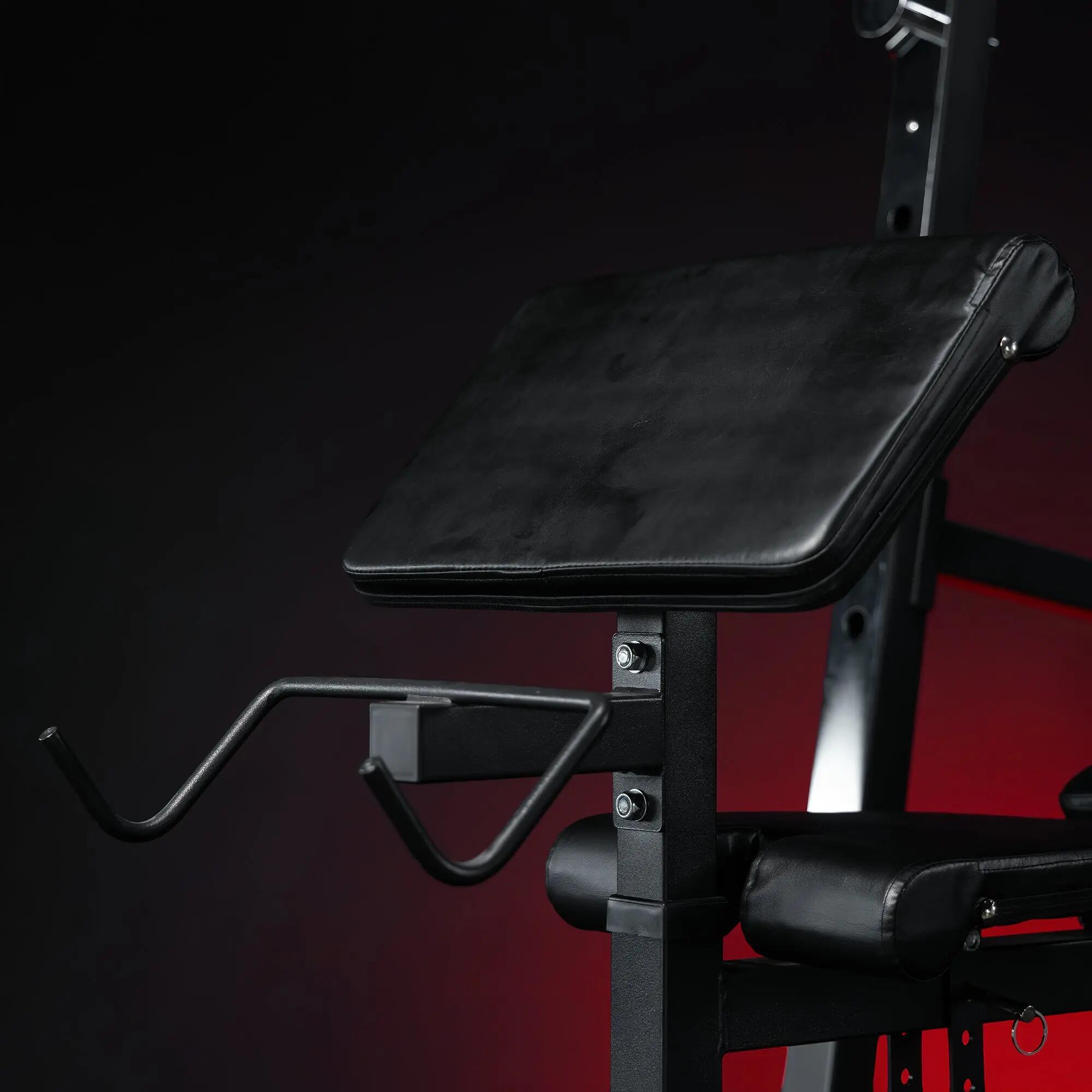 Halterbank met Squat Rack - Haltersteunen met 6 standen - Zwart 10/12