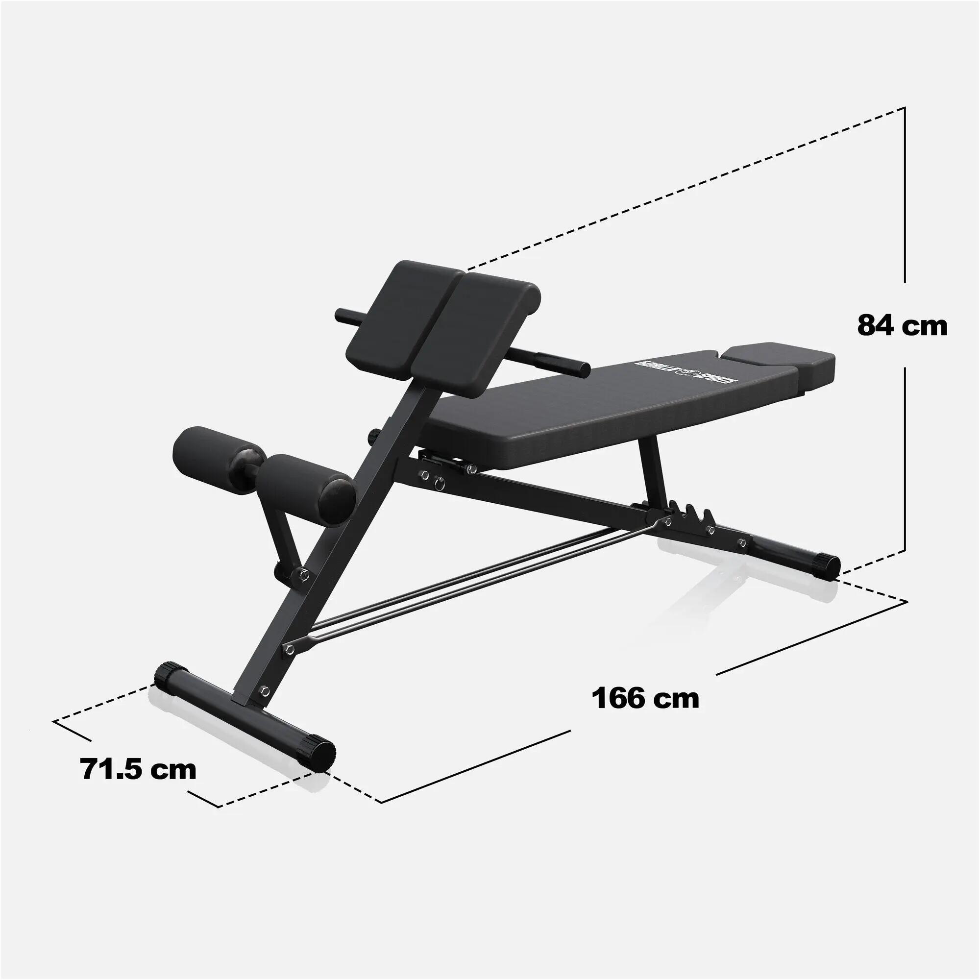 Halterbank met Hyperextensie - Verstelbaar - Max. 250 kg Belastbaar - 4/13