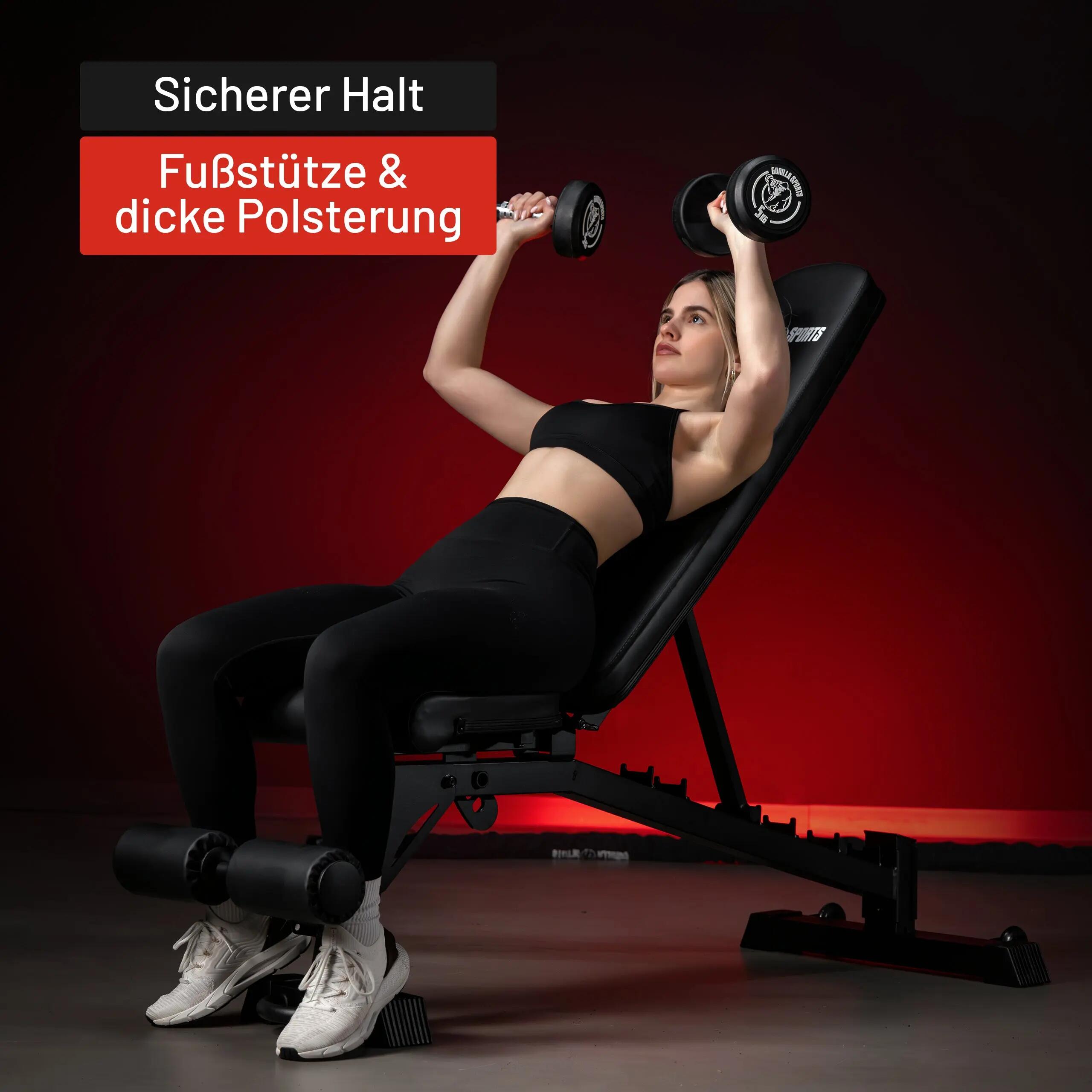 Verstelbare Halterbank - Fitnessbank - Verstelbaar - Max. 400 kg - Met 4/9