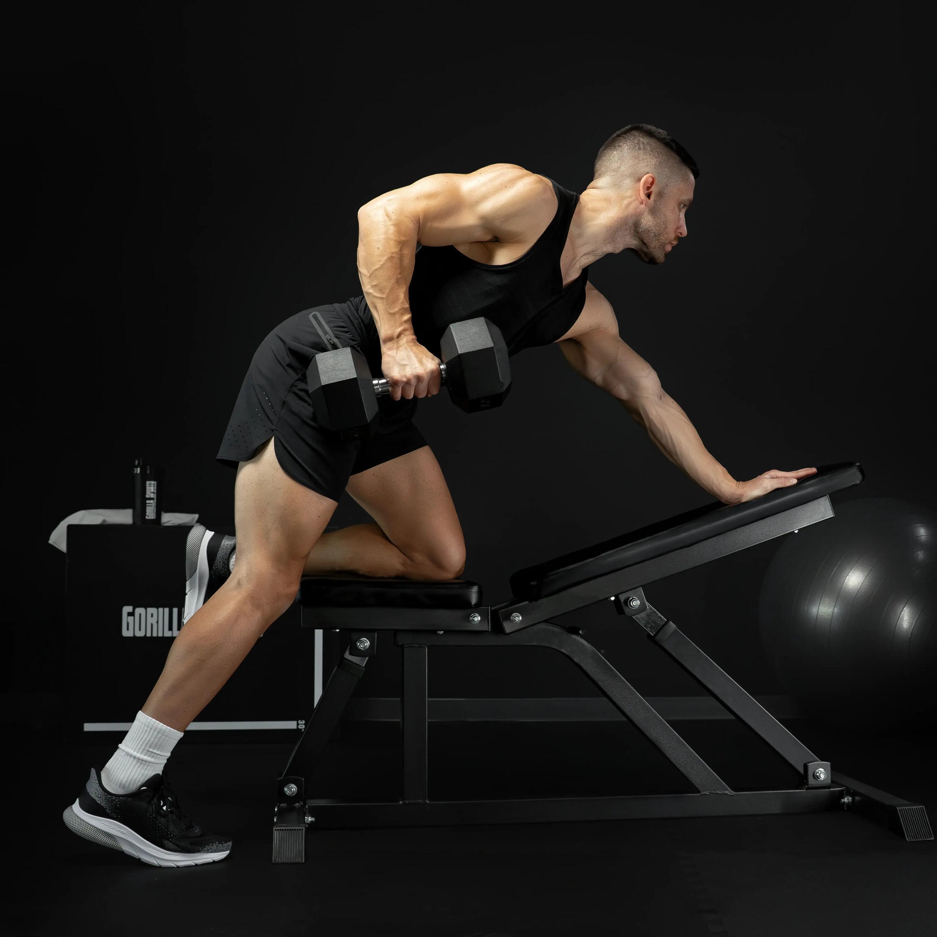 Fitnessbank - Multifunctioneel - Verstelbaar in 7 posities - Halterbank - Zwart 2/11