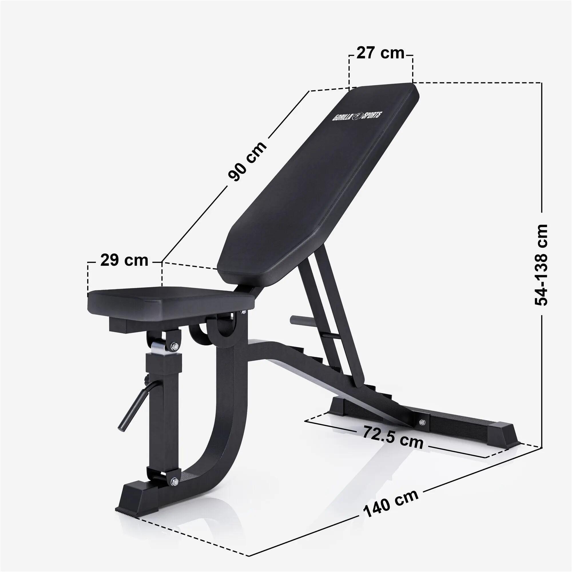 Gorilla Sports Mehrpositions-Hantelbank klappbar aus Stahl 3/13