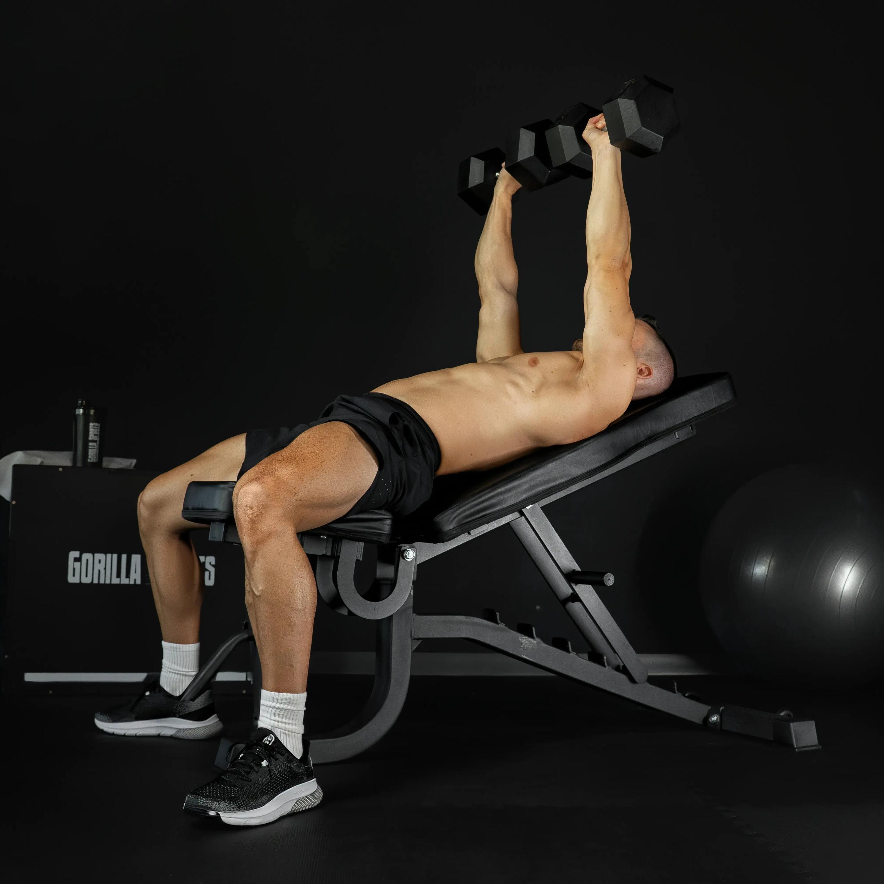 Gorilla Sports Mehrpositions-Hantelbank klappbar aus Stahl 2/13