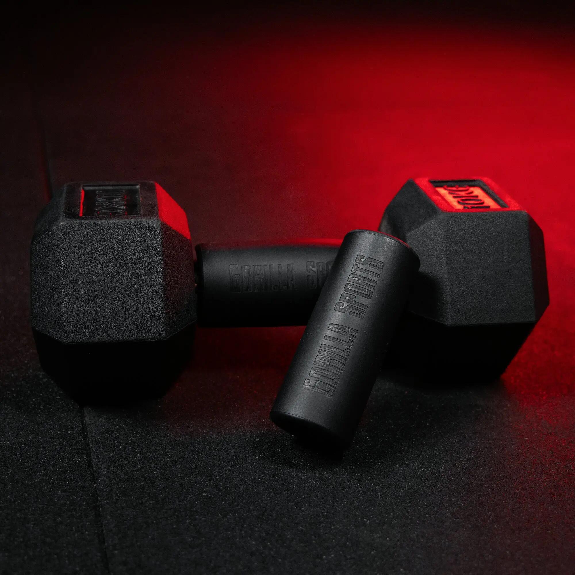Mânere de gantere din silicon negru 7/12