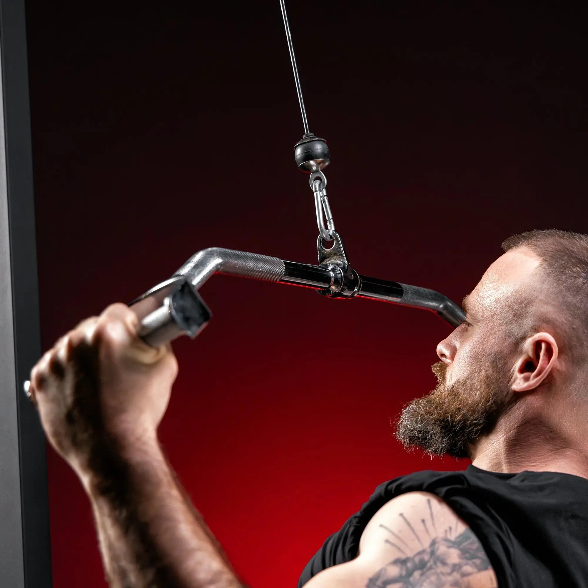 Gebogen Lattrekstang - Fitness greep - Hoefgreep - Pulldown bar 9/12