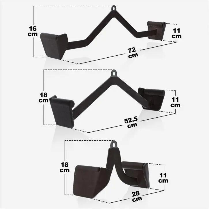 Set de 3 poignées de traction latissimus/d'aviron en caoutchouc 3/10