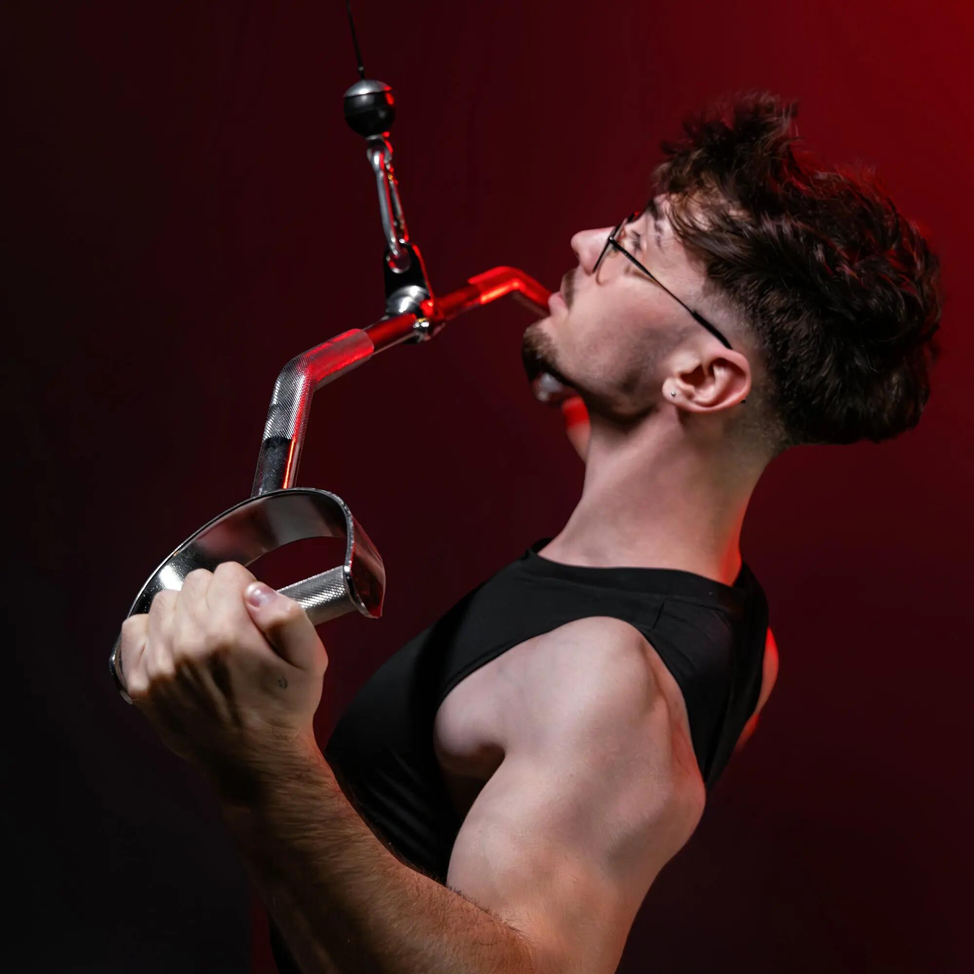 Gebogen Lattrekstang - Fitness greep - Hoefgreep - Pulldown bar 2/12