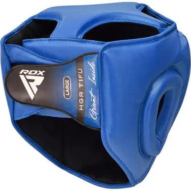 RDX T1 Combat Headgear Maya Hide Leather Blue, Removable Face Grill 3/8