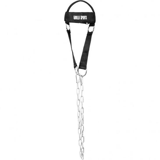 GORILLA SPORTS® Nackentrainer - Stahlkette 95 cm, Karabinerhaken, Verstellbar