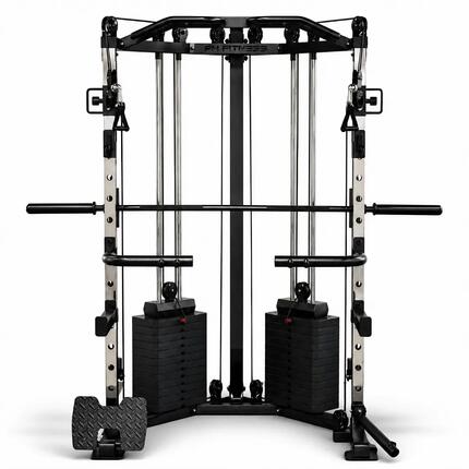 Hoek-krachtstation met Smith Machine en dubbele kabel – 160 kg