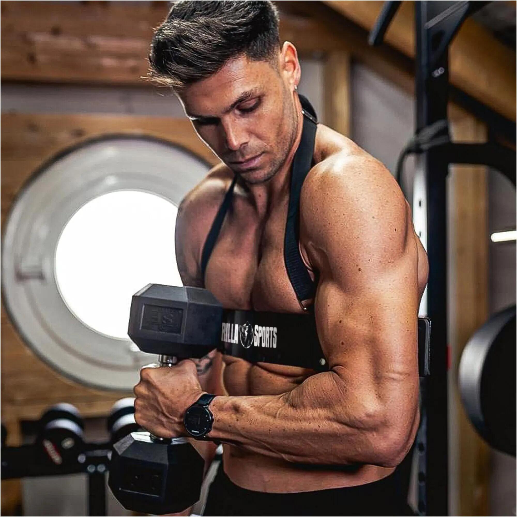 Isolateur biceps Gorilla Sports Arm Blaster acier noir 8/11
