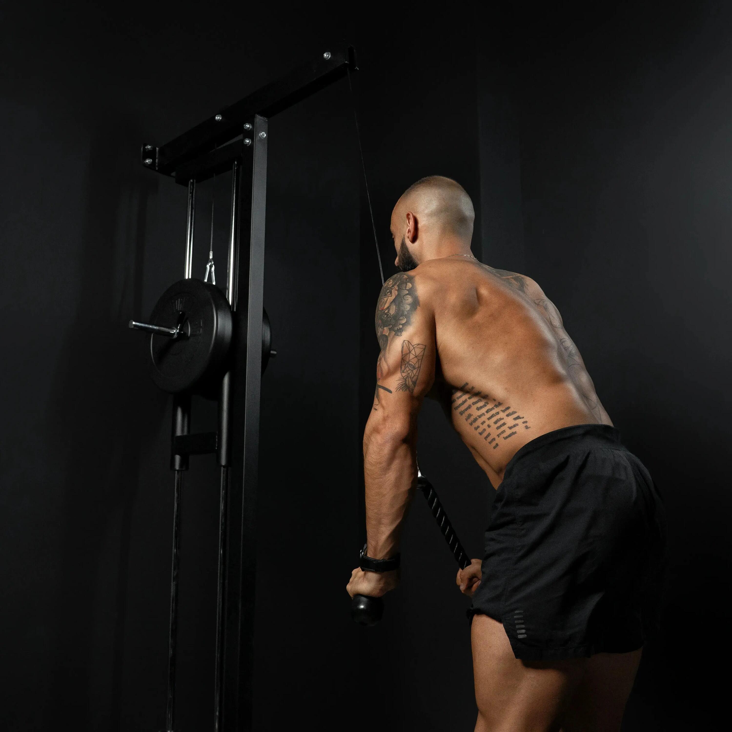 Corde triceps GORILLA SPORTS 68 cm nylon noire avec pivot 9/9