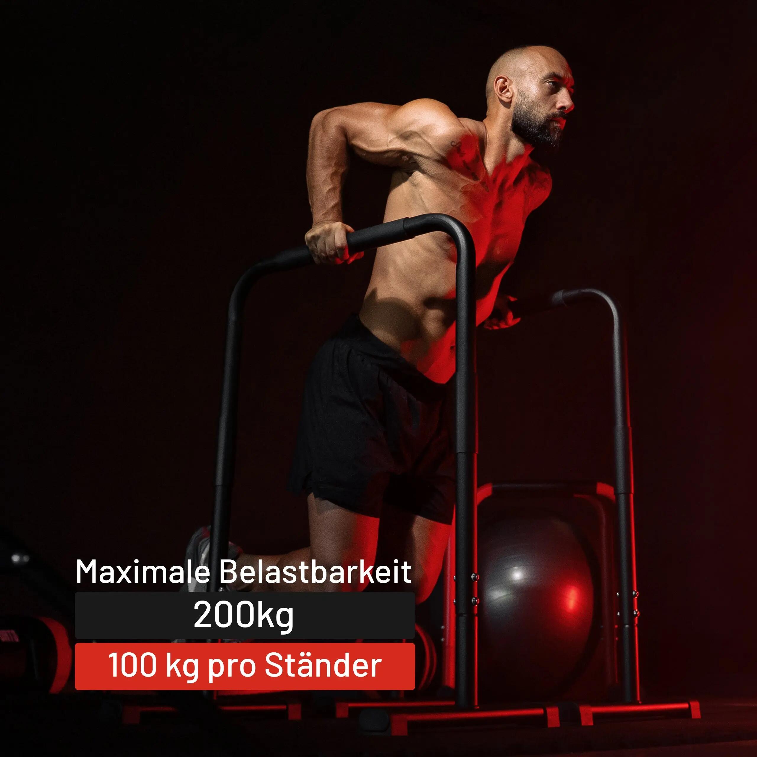 Barre à dips GORILLA SPORTS 94 cm acier noir/bleu/rouge 4/7