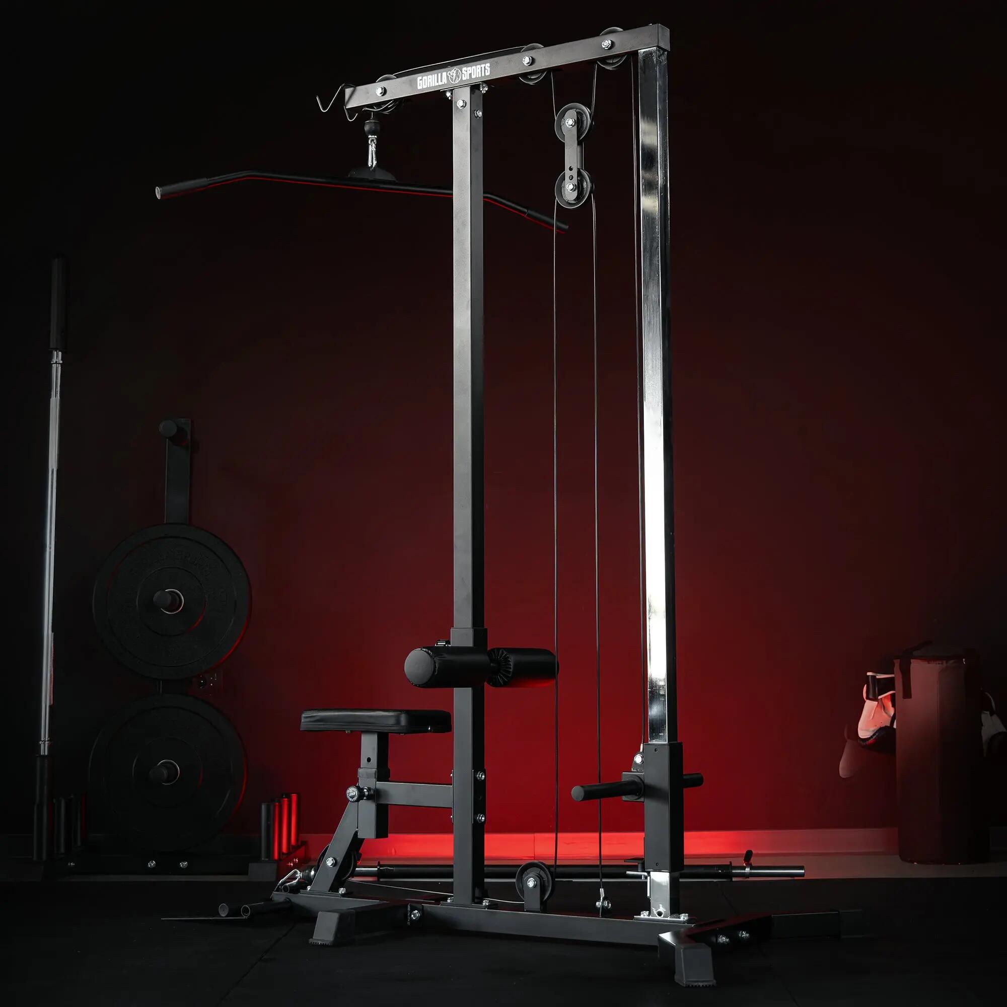 Station de tirage Gorilla Sports Latzugstation acier blanche 120x56x195 cm 12/13