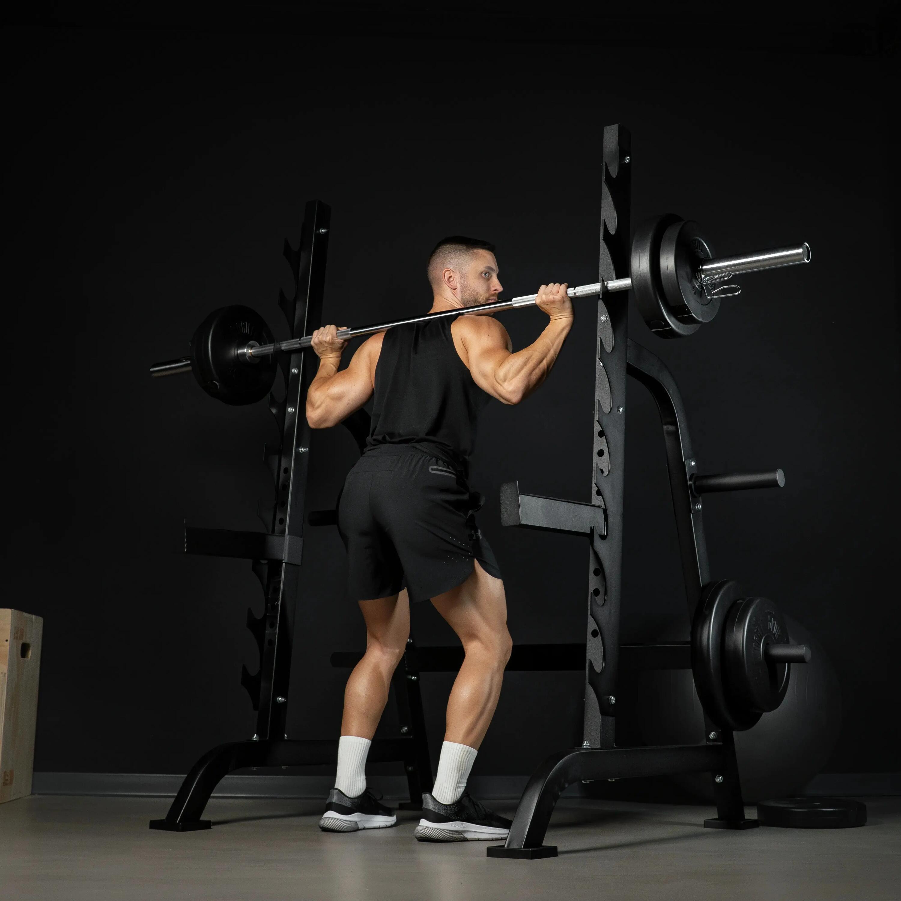 Squat Rack - Bankdruksteunen - 9 hoogtes - Belastbaar tot 300 kg 8/11