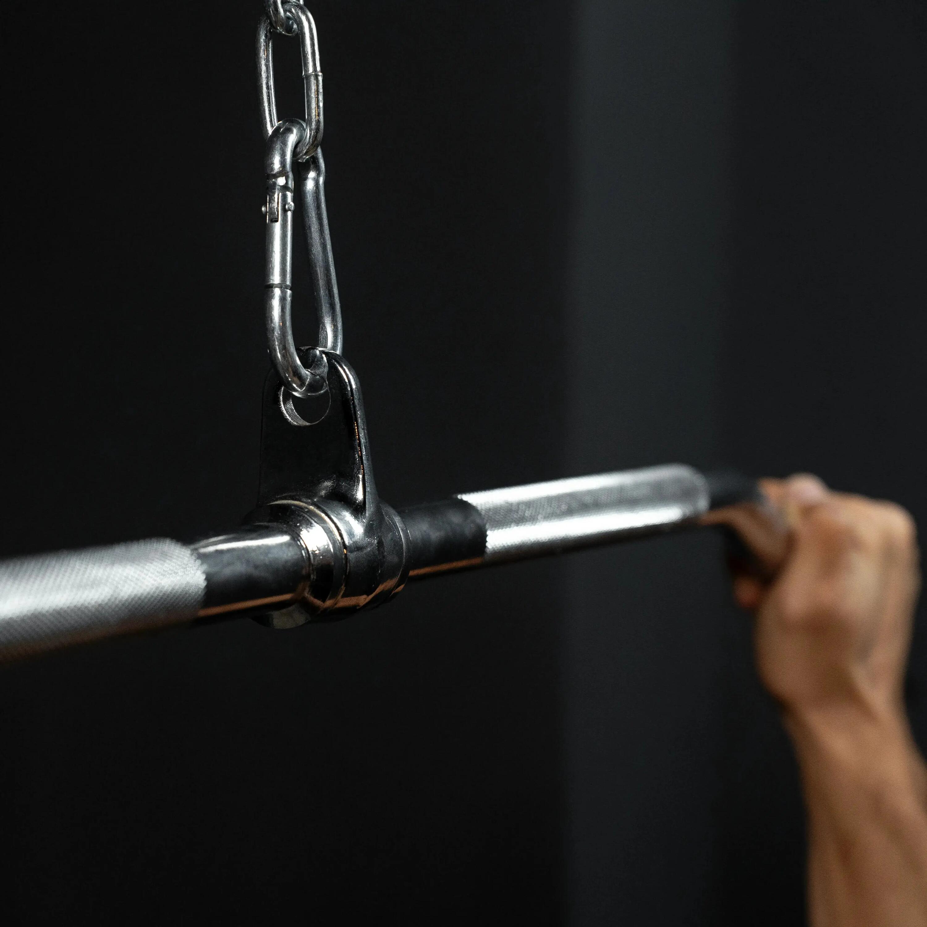 Barra Accesorio Musculación Gorilla Sports Cromada Abdominales Giratoria 4/8