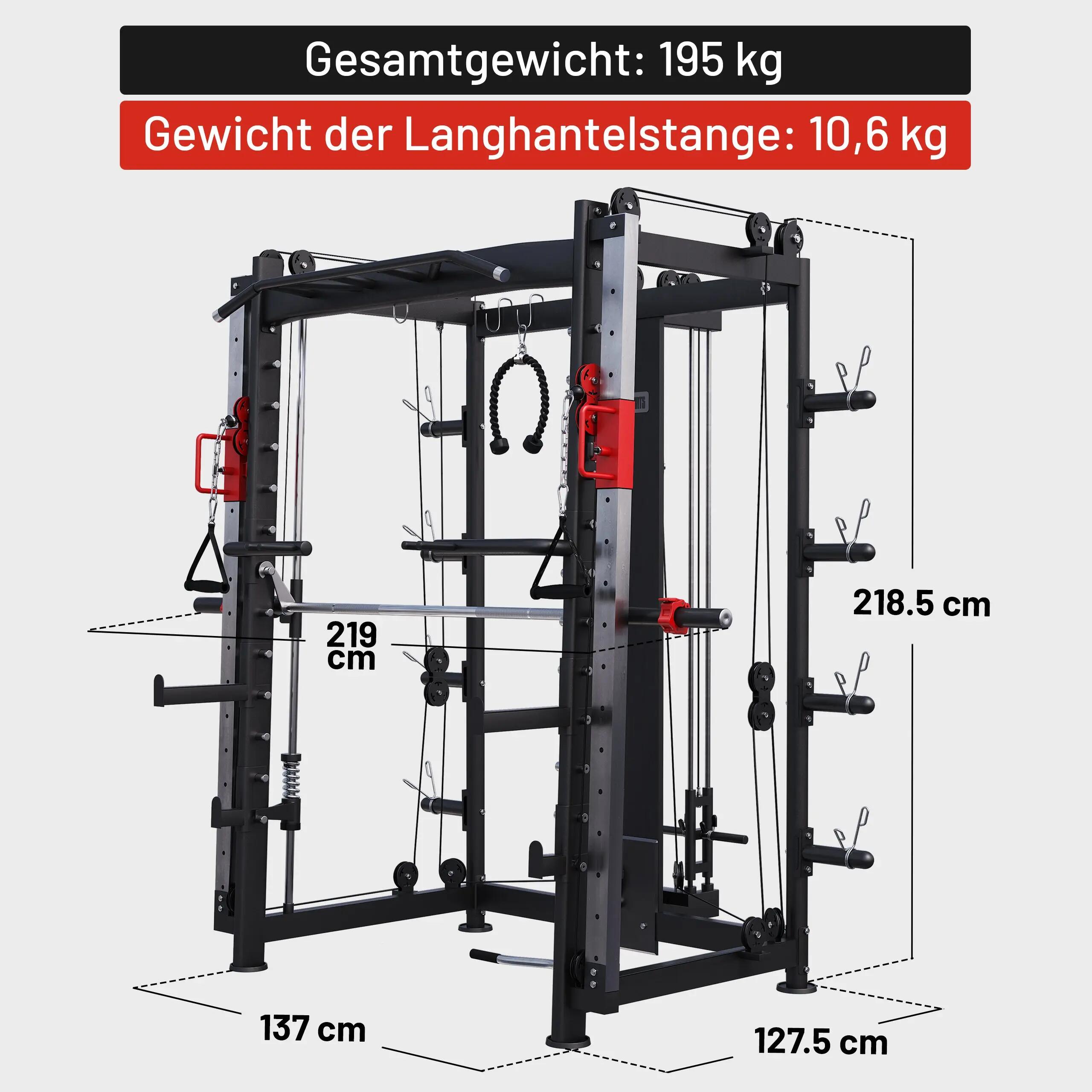 Gorilla Sports Multifunction Smith Machine Steel 219x128x219 cm 12/12