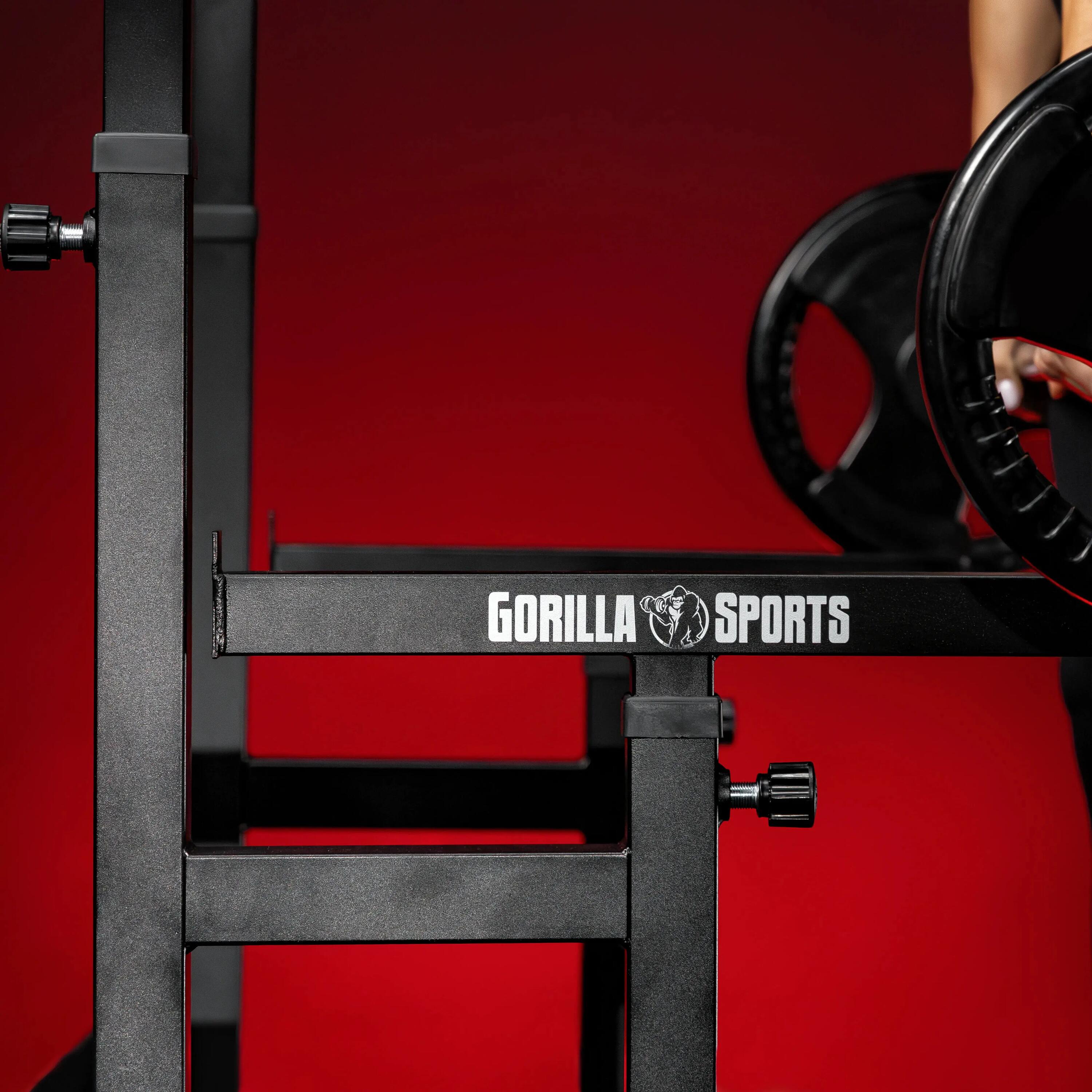 Rack à squat Gorilla Sports réglable acier, largeur 72,5–115 cm 7/15