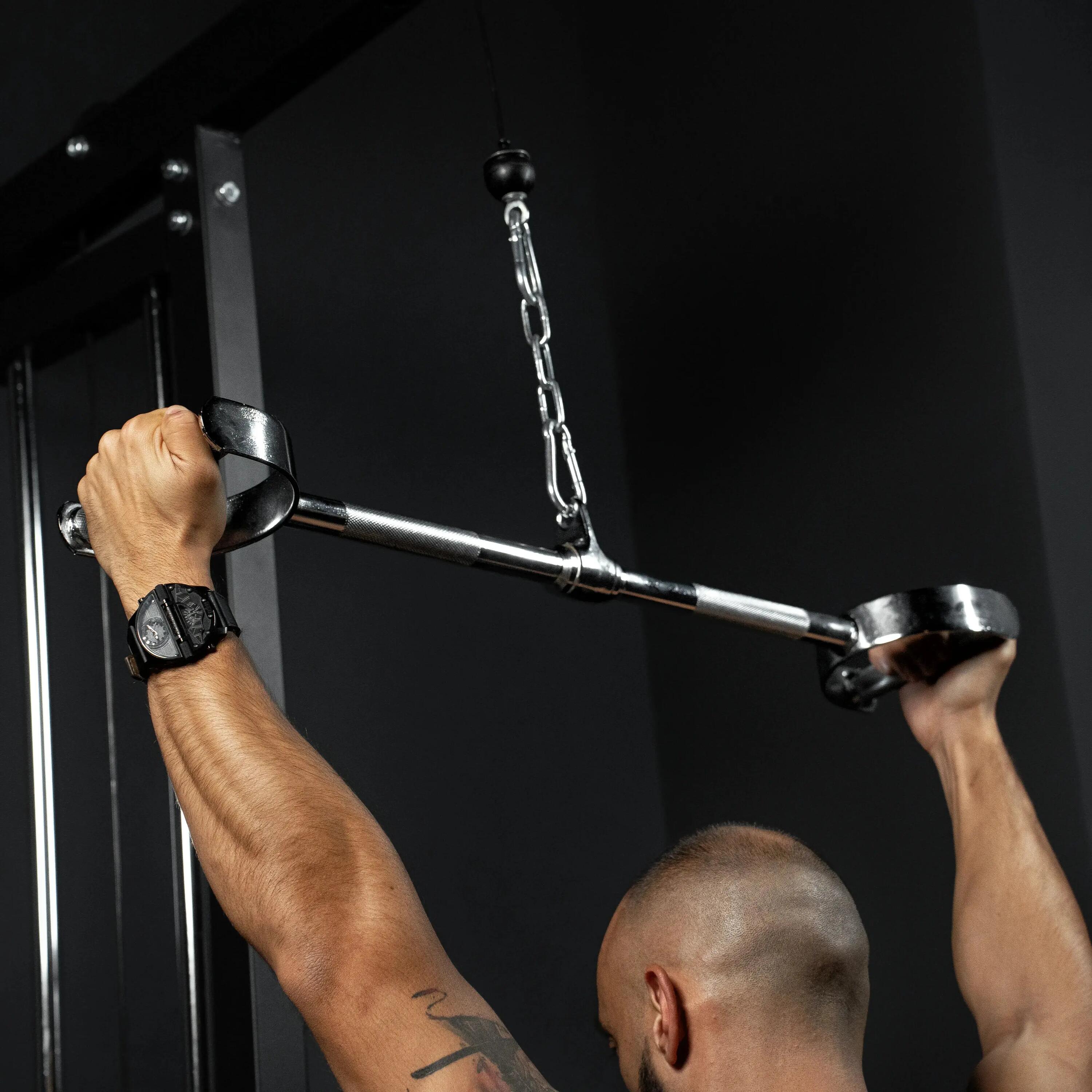 Barre de traction Gorilla Sports 76 cm chromée, poignées moletées 2/10