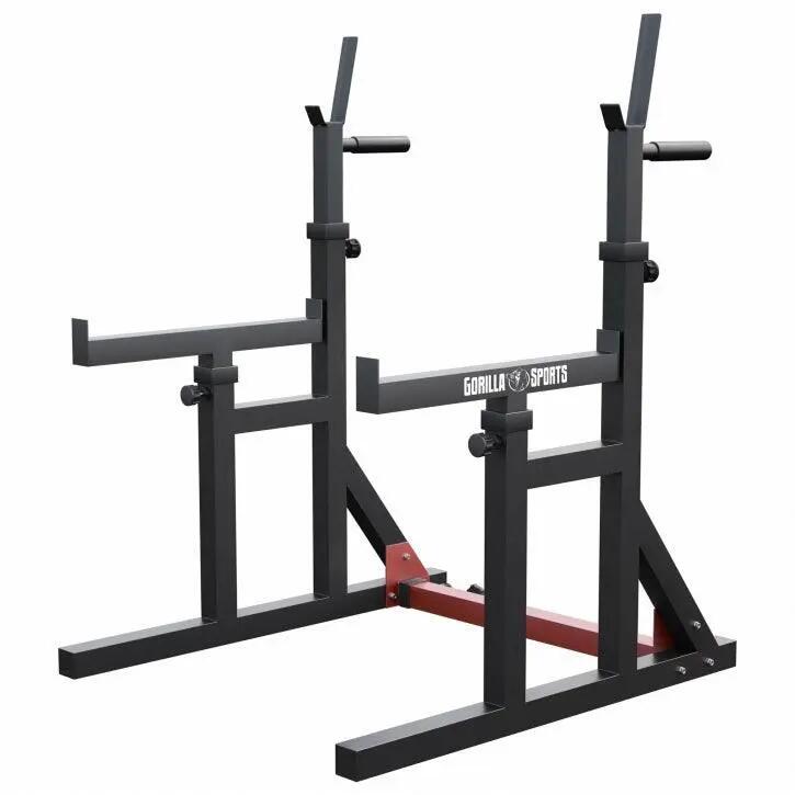 Rack à squat Gorilla Sports réglable acier, largeur 72,5–115 cm 2/15