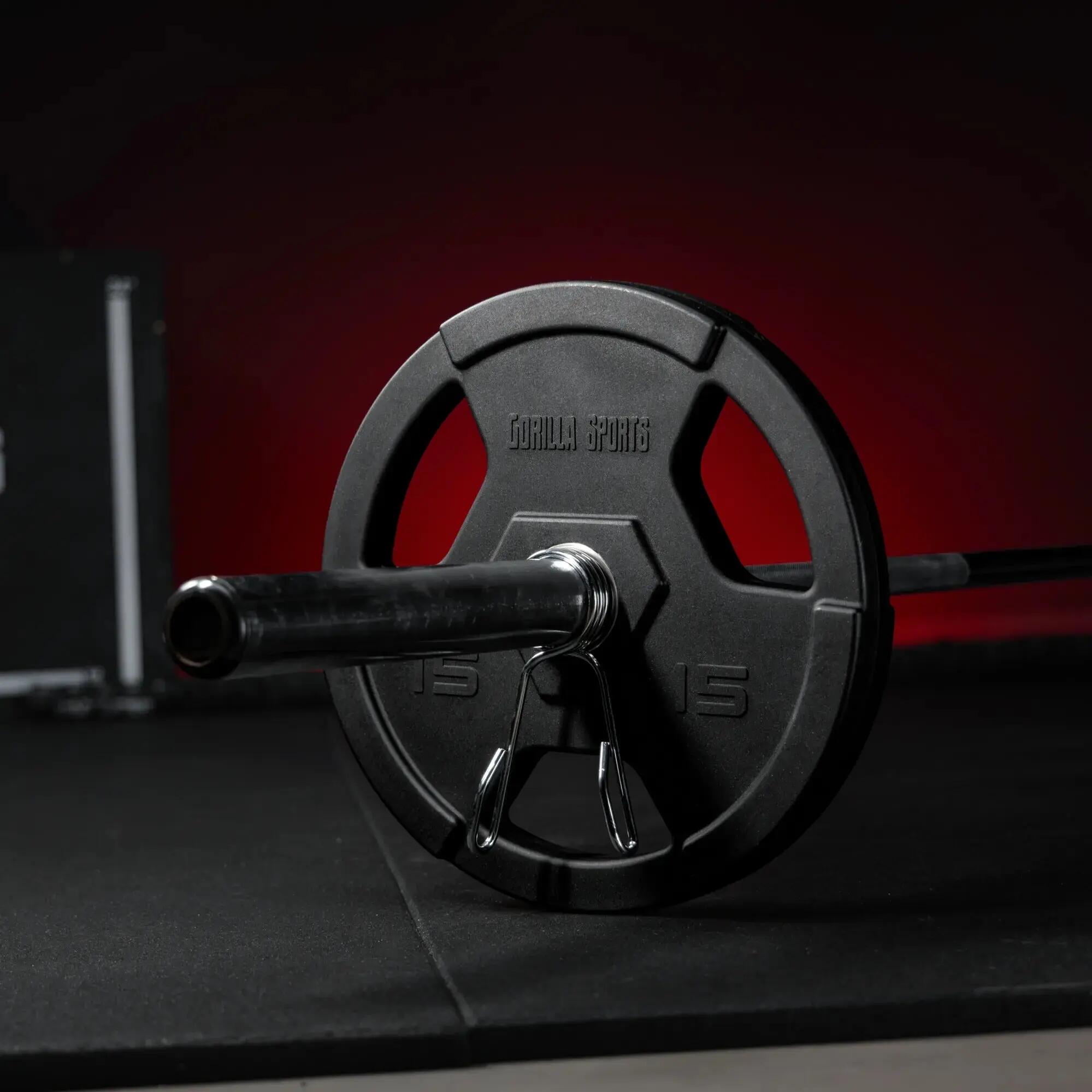 Disque olympique Gorilla Sports 2.5kg polyuréthane 50mm noir 10/11