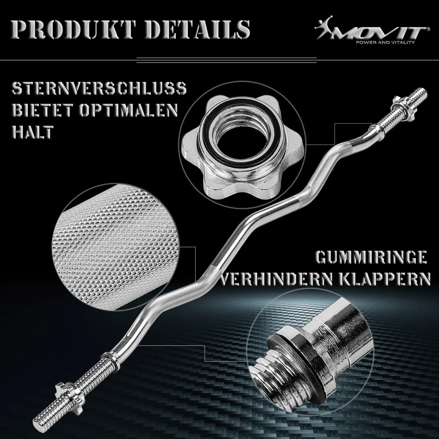 Bara Z, MOVIT®, 130 cm, crom, cu cleme 5/7
