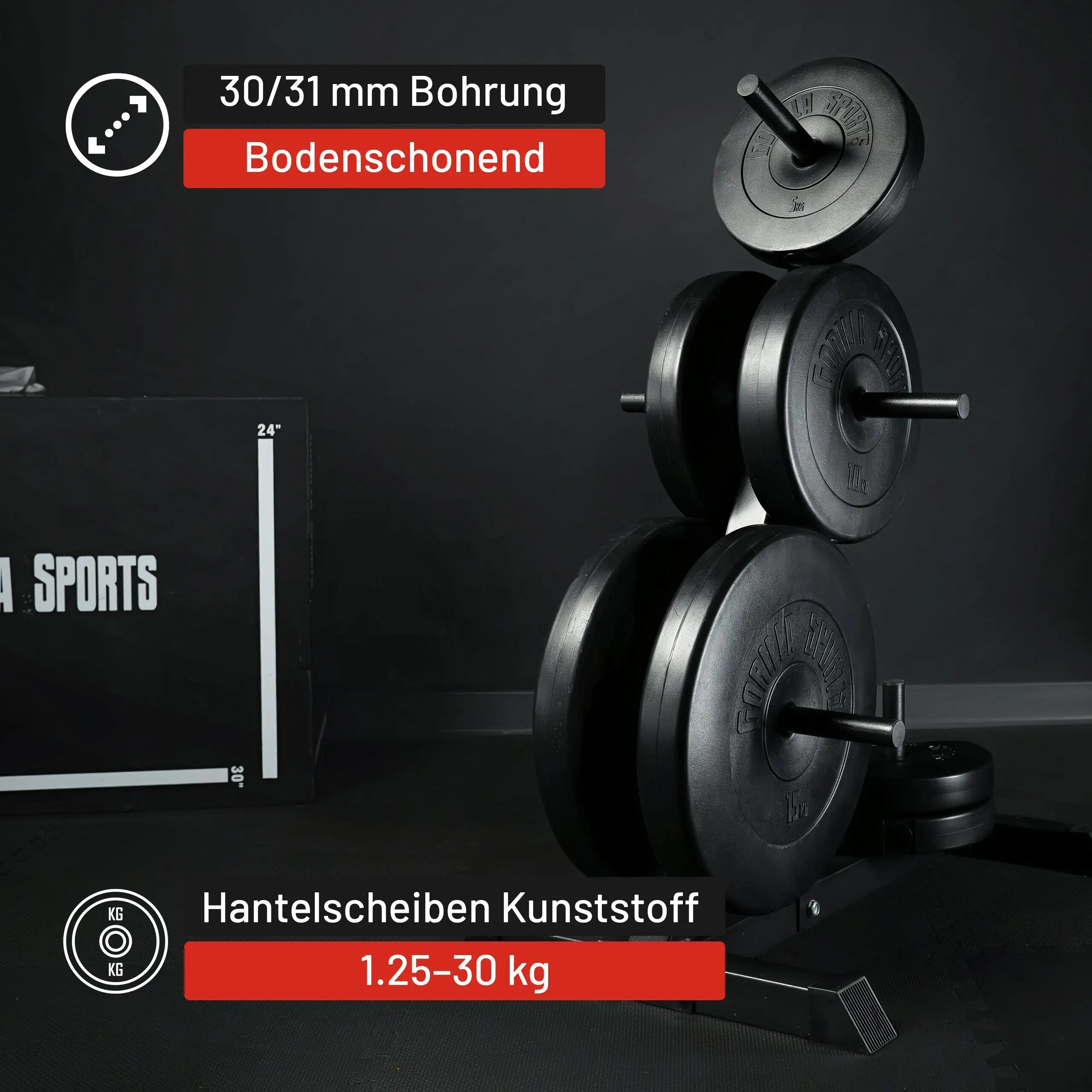 8 POIDS EN PLASTIQUE | DIAMETRE 31 MM | MUSCULATION | 4x5, 2x2,5 et 2x1,25 KG 4/7