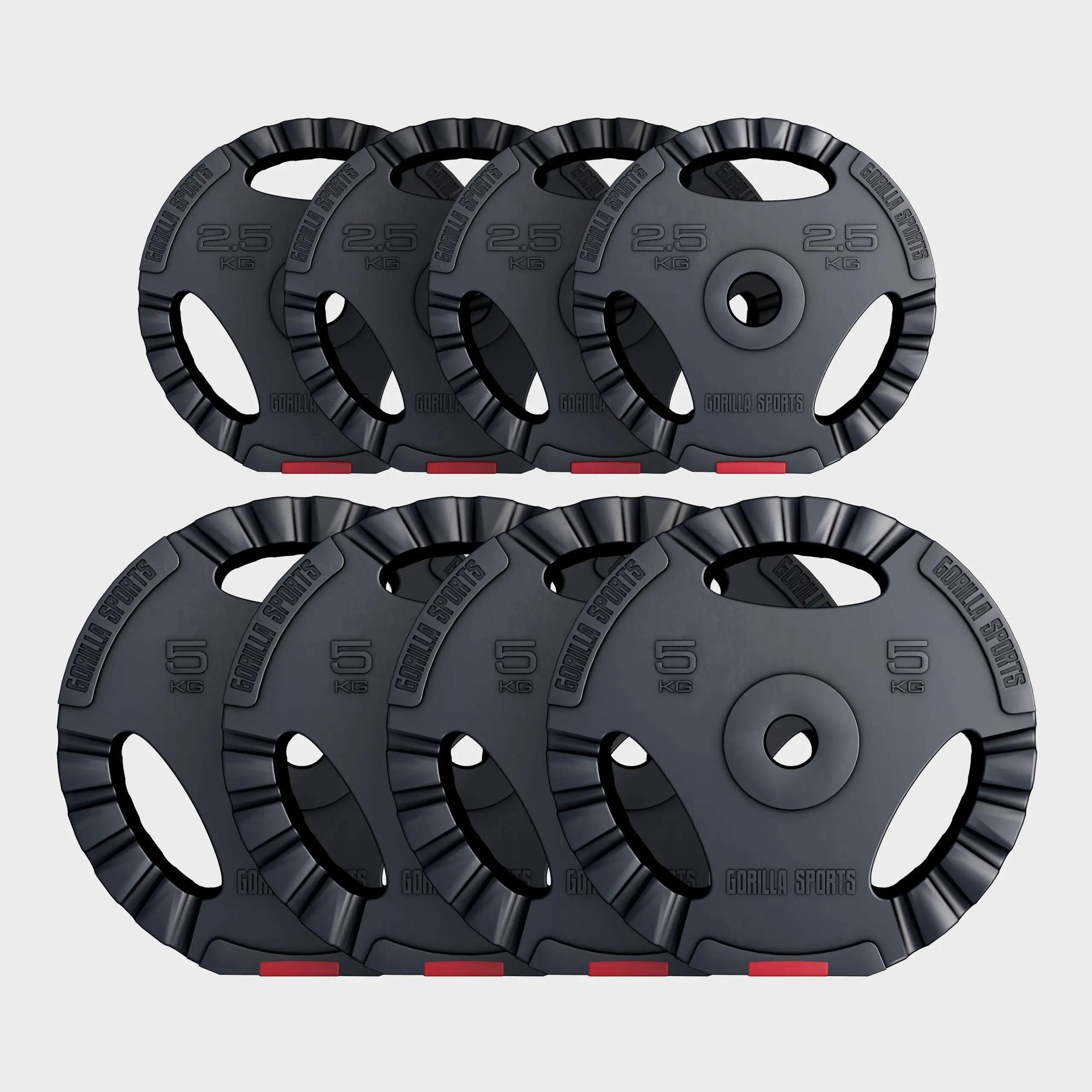 Set discuri umplute cu ciment cu prinderi 30 kg, 4 x 2.5 kg - 4 x 5 kg 30/31mm