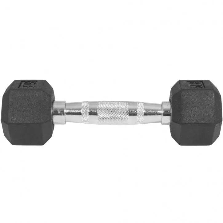 Haltère hexagonal GORILLA SPORTS 6 kg noir fonte caoutouc 3/11
