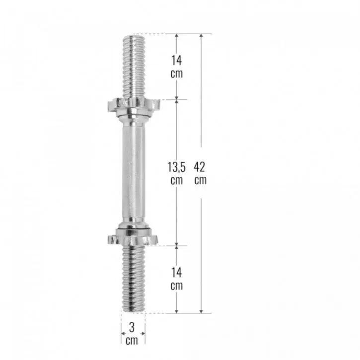 BARRE COURTE 42 CM | DIAMETRE 30MM | MUSCULATION | 2 ÉTOILES DE SERRAGE 5/12